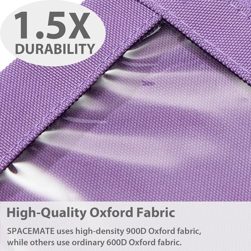 SPACEMATE Binder Pencil Pouch Case Box Bag for 3 Ring Binder School Supplies Girls Boys Kids, Clear Preppy Stuff Large Aesthetic Pen Organizer, Back to College Stationary, 1 Pack, Purple - Image 3
